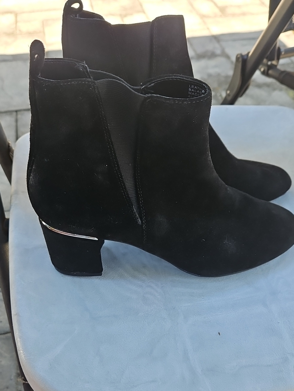 Alfani Black Suede Chelsea Ankle Boots with Low Block Heel